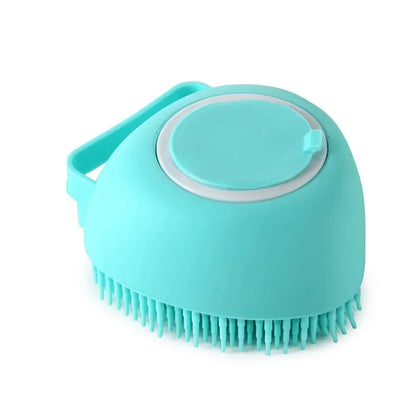 Silicone Pet Bath Massage Brush – Dog & Cat Grooming Tool
