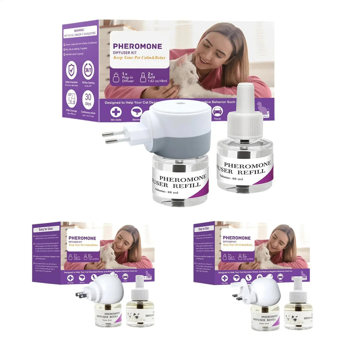 Cat Calming Pheromone Diffuser – Stress Relief Plug-In for Cats