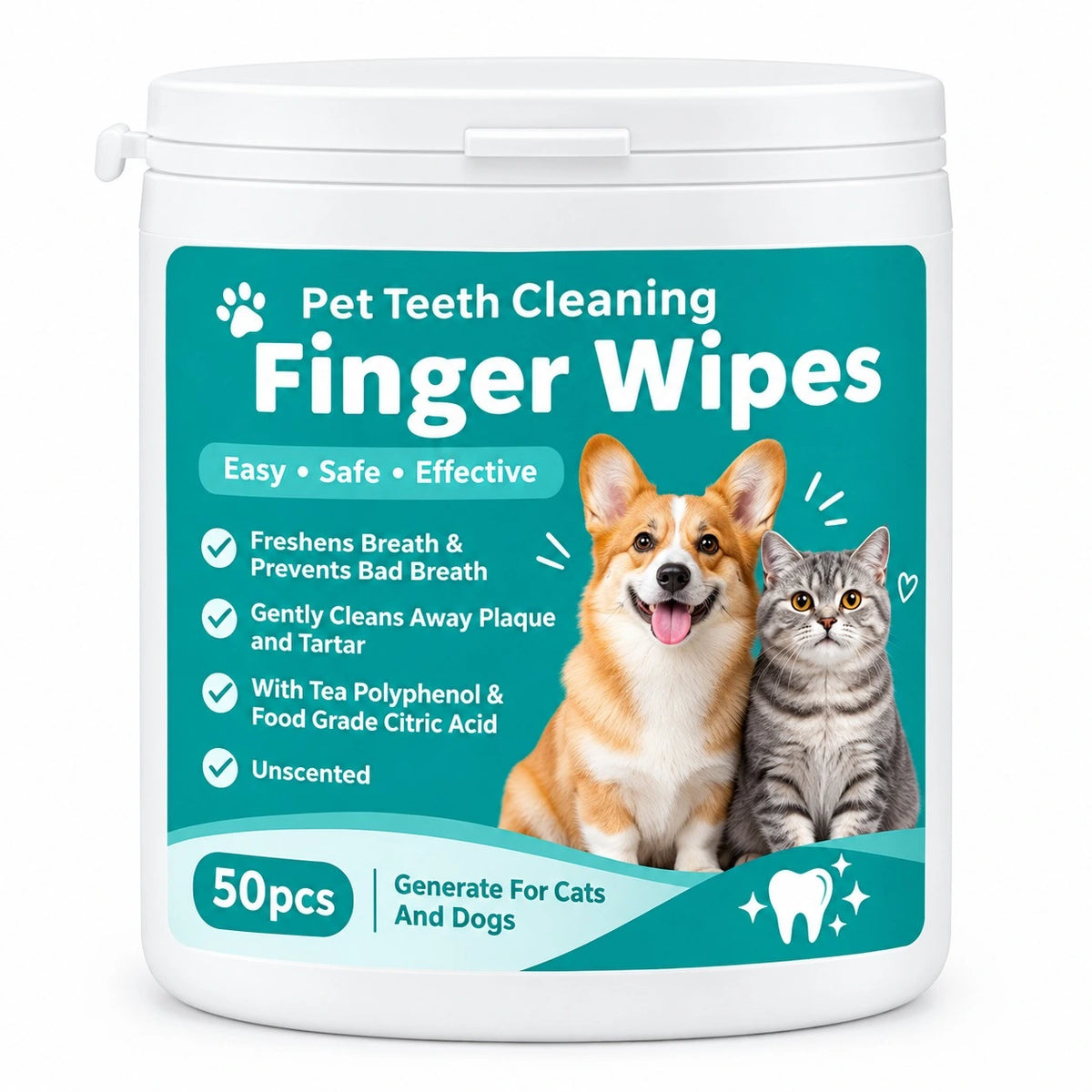 Pet's World Disposable Pet Finger Toothbrush – Dog & Cat Dental Wipes