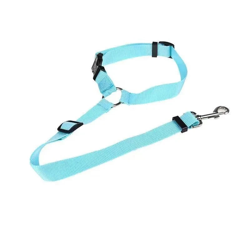 2-in-1 Dog Car Seat Belt & Leash – Adjustable Nylon Safety Harness