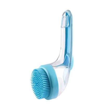 Long Handle Pet Bathing Brush – Silicone Dog & Cat Comb