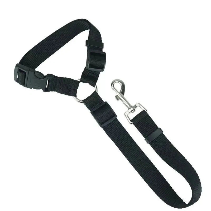 2-in-1 Dog Car Seat Belt & Leash – Adjustable Nylon Safety Harness