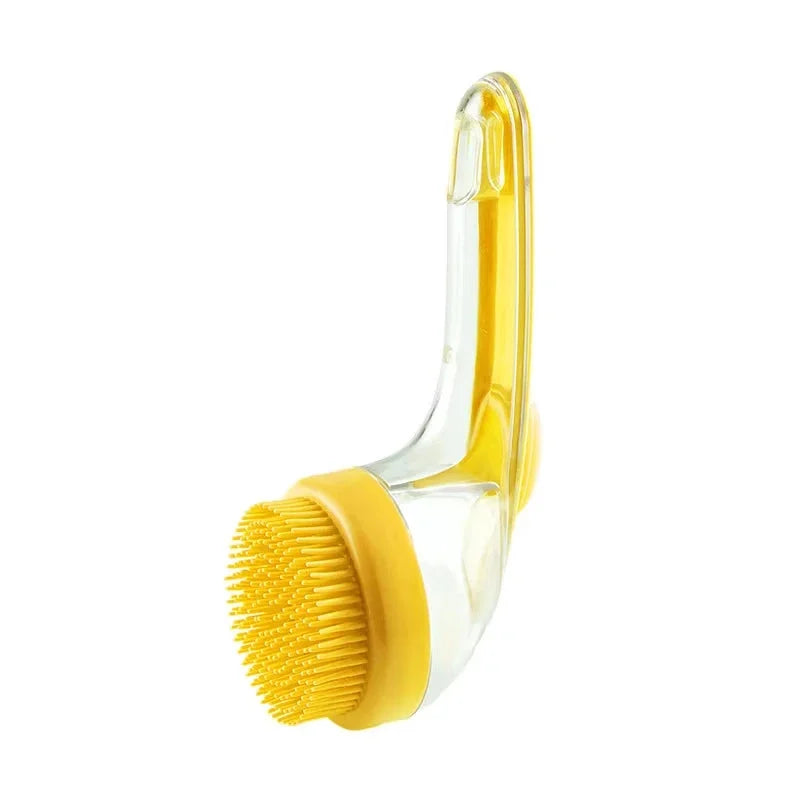 Long Handle Pet Bathing Brush – Silicone Dog & Cat Comb