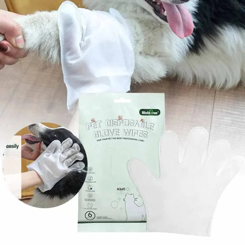 Rinseless Pet Cleaning Gloves — Natural Deodorizing Wipes for Dogs & Cats