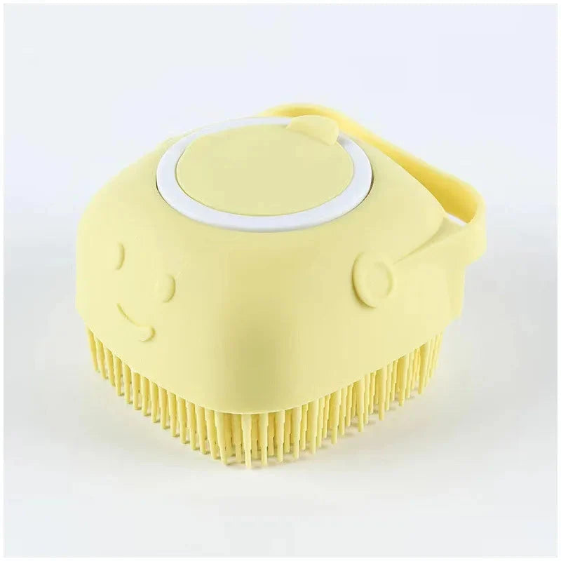 Silicone Pet Bath Massage Brush – Dog & Cat Grooming Tool