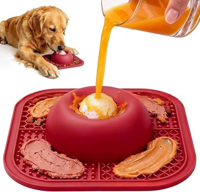 2-in-1 Pet Bowl with Lick Mat – Dog Slow Feed & Licking Pad