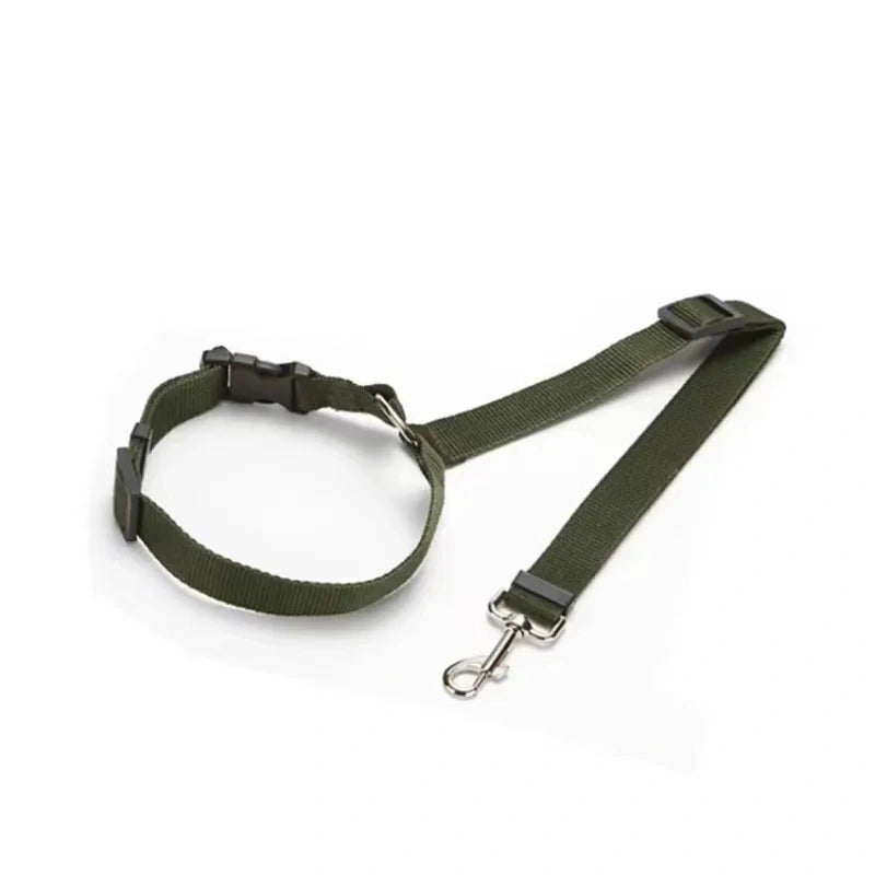 2-in-1 Dog Car Seat Belt & Leash – Adjustable Nylon Safety Harness