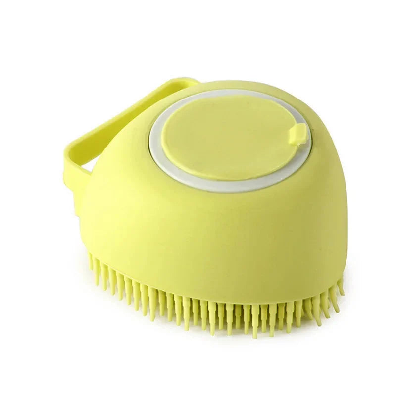 Silicone Pet Bath Massage Brush – Dog & Cat Grooming Tool