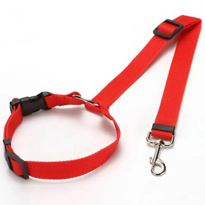 2-in-1 Dog Car Seat Belt & Leash – Adjustable Nylon Safety Harness