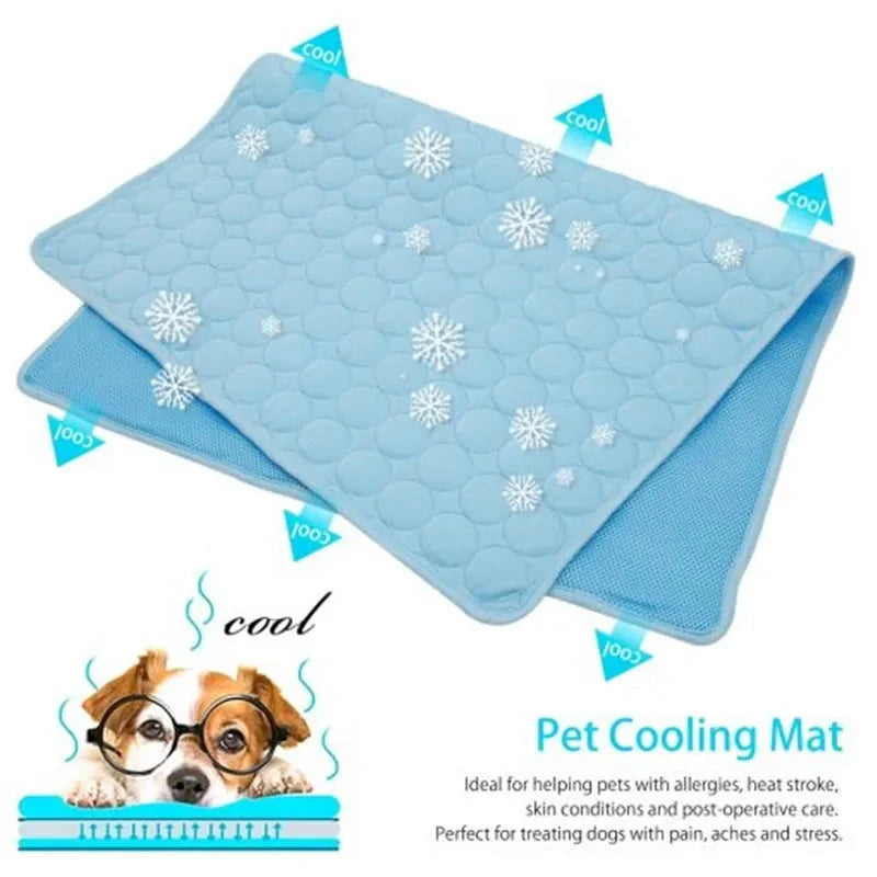 Cooling Pet Mat Breathable Ice Silk Dog & Cat Bed