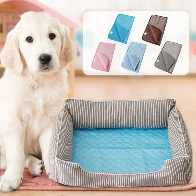 Cooling Pet Mat Breathable Ice Silk Dog & Cat Bed
