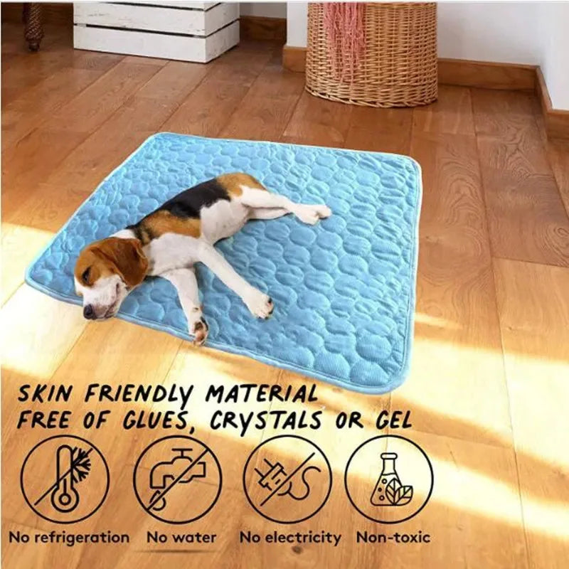 Cooling Pet Mat Breathable Ice Silk Dog & Cat Bed