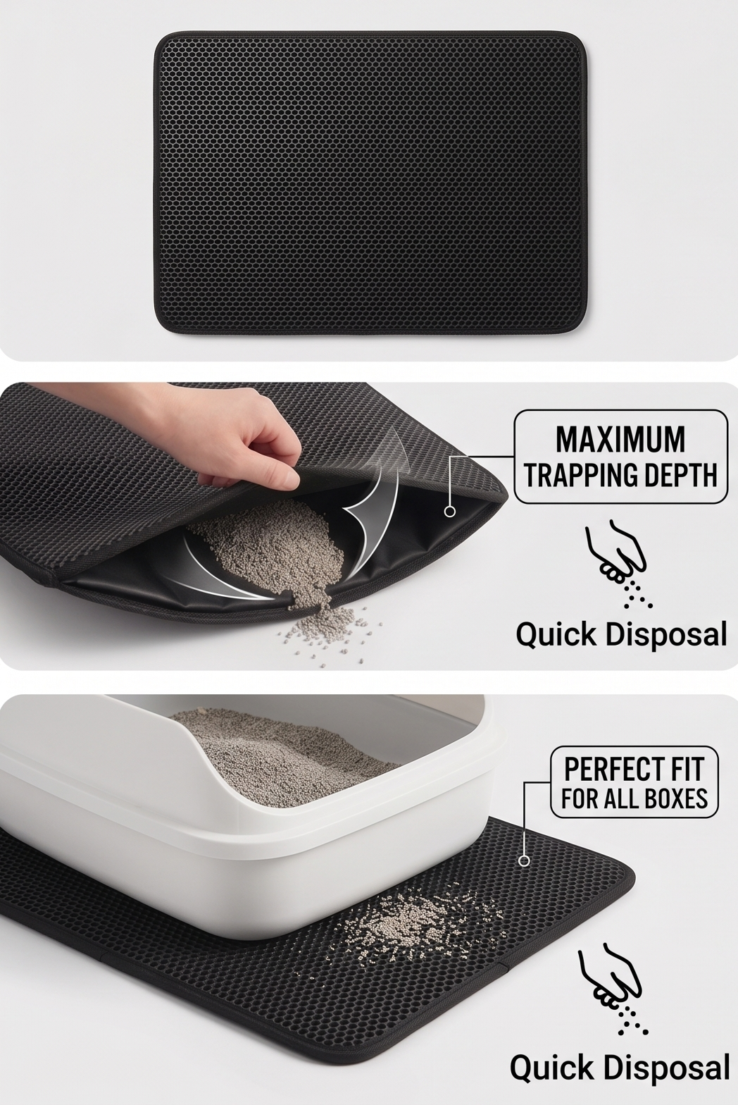 Pet's World Easy Clean EVA Cat Litter Mat – Waterproof & Non-Slip