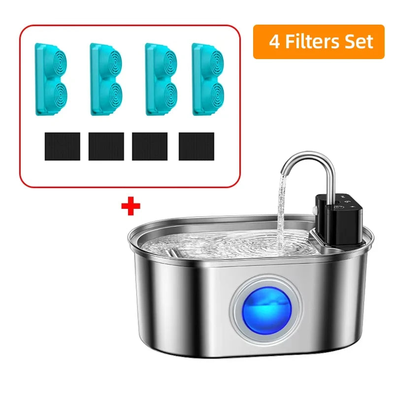 Wireless Pet Water Fountain – Silent Filtered Fountain for Cats & Dogs