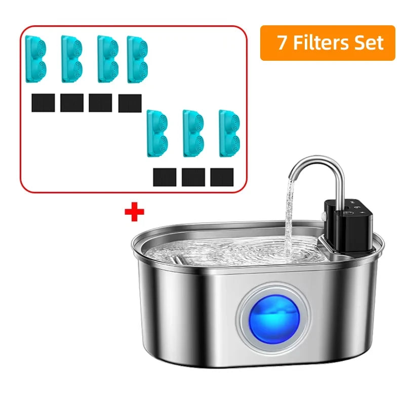 Wireless Pet Water Fountain – Silent Filtered Fountain for Cats & Dogs